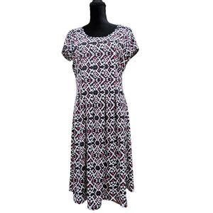 Kim Rogers Womens Short Sleeve Scoop Neck Casual Dress Size PL